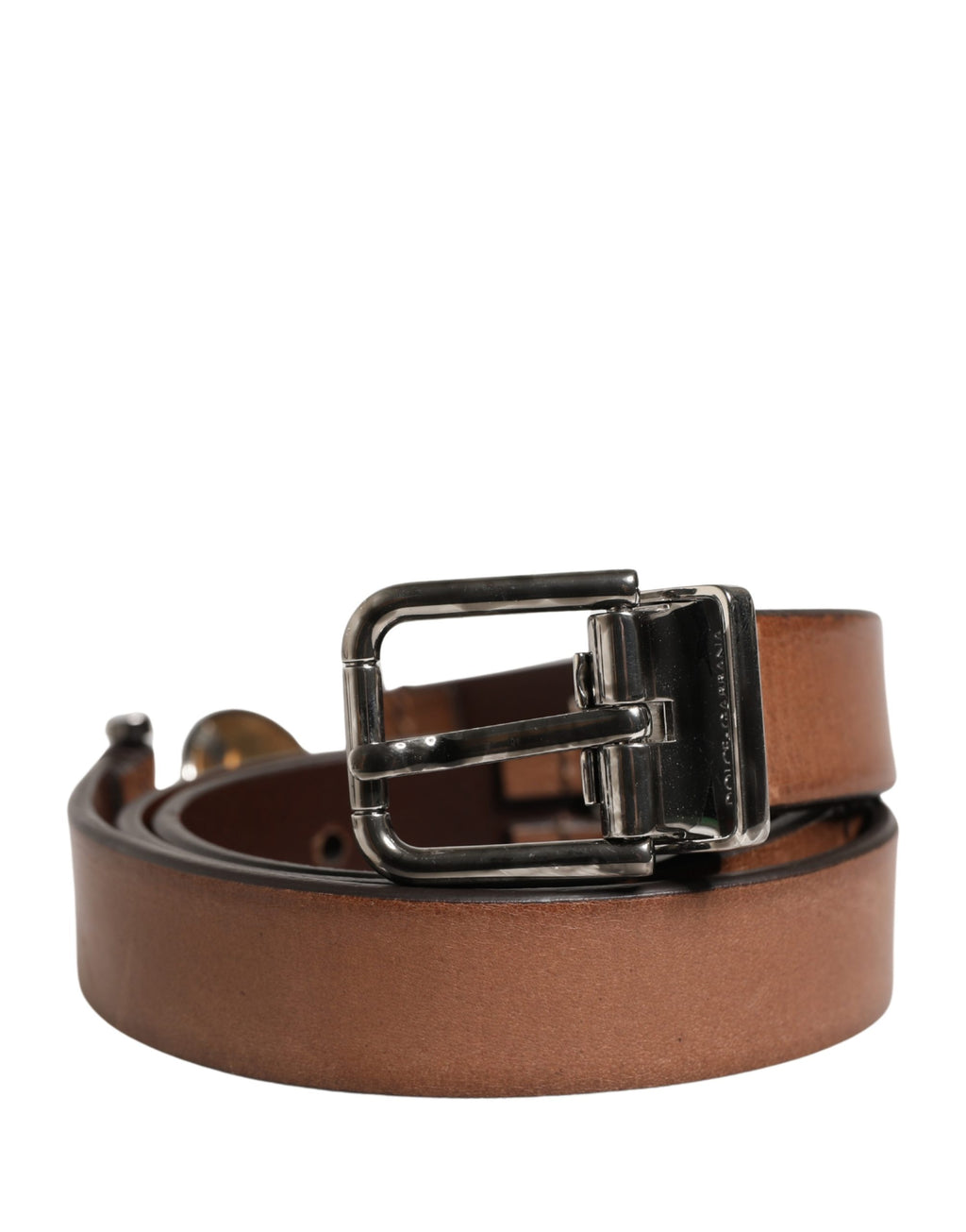 Ceinture Dolce &amp; Gabbana pour homme, en cuir marron classique avec boucle en métal