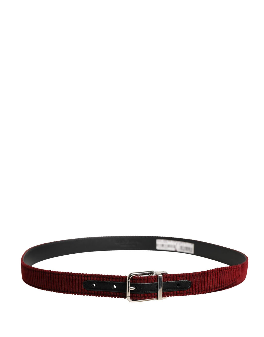 Ceinture Dolce &amp; Gabbana pour homme en cuir velours rouge avec boucle métallique
