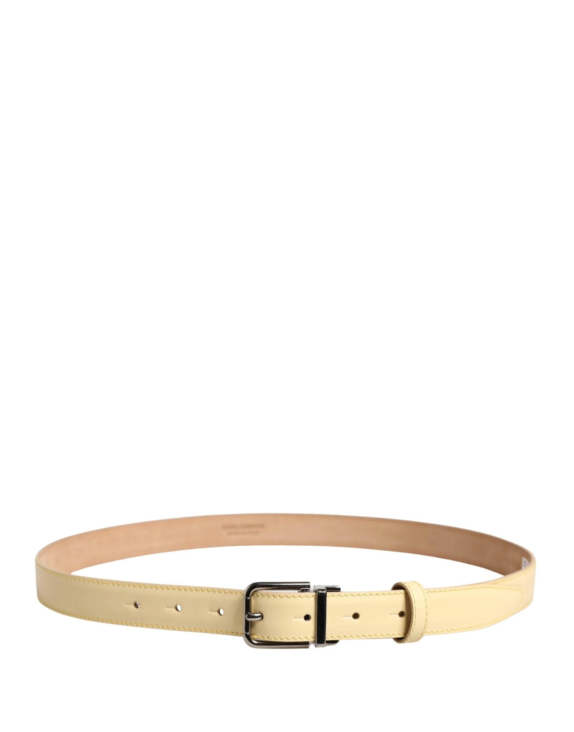 Ceinture Dolce &amp; Gabbana pour homme, en cuir jaune classique avec boucle métallique
