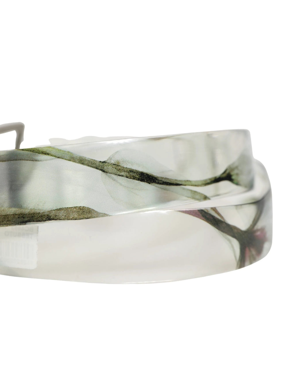 Ceinture Dolce &amp; Gabbana pour homme, blanche à motif floral, en PVC avec boucle en métal argenté