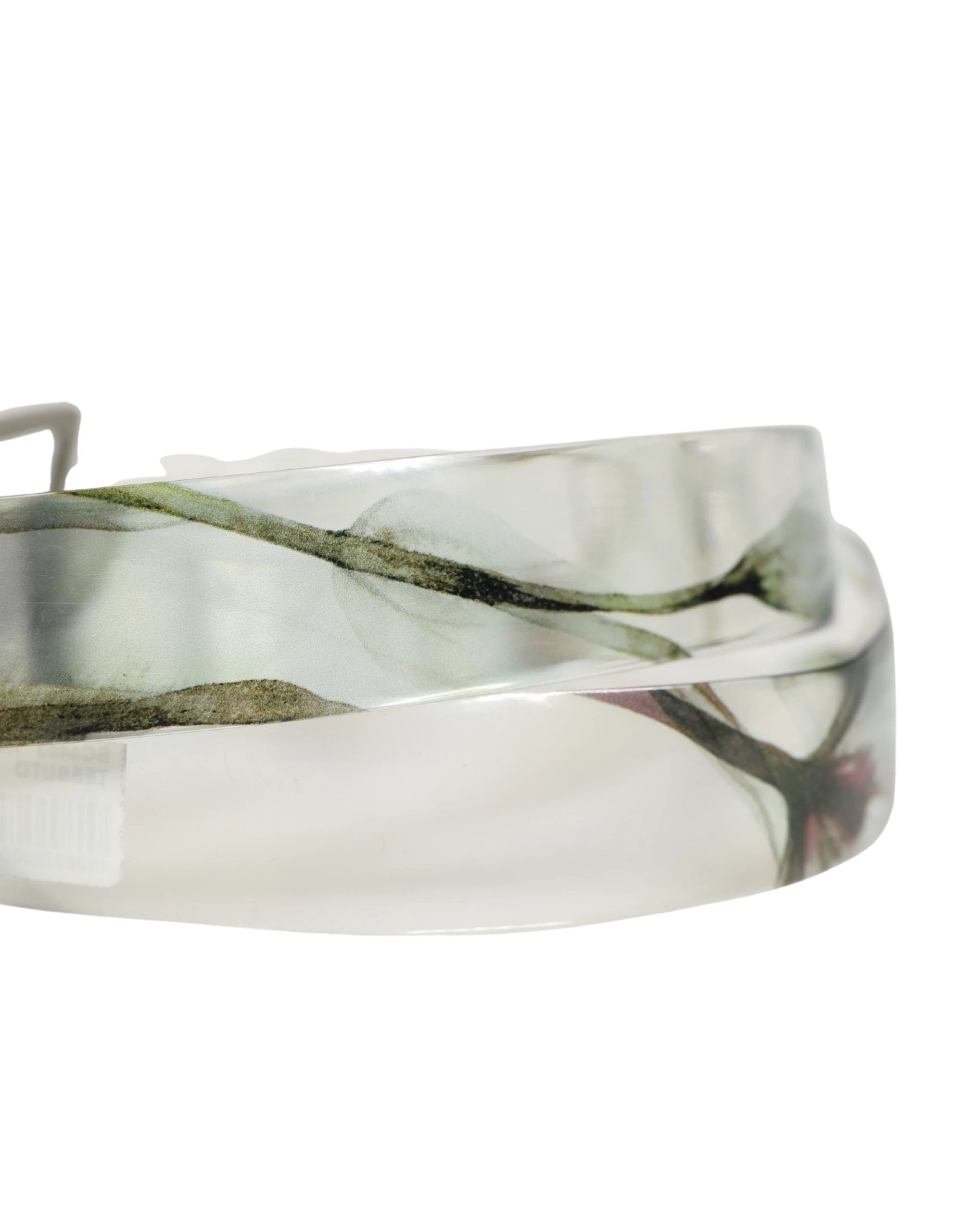 Ceinture Dolce &amp; Gabbana pour homme, blanche à motif floral, en PVC avec boucle en métal argenté