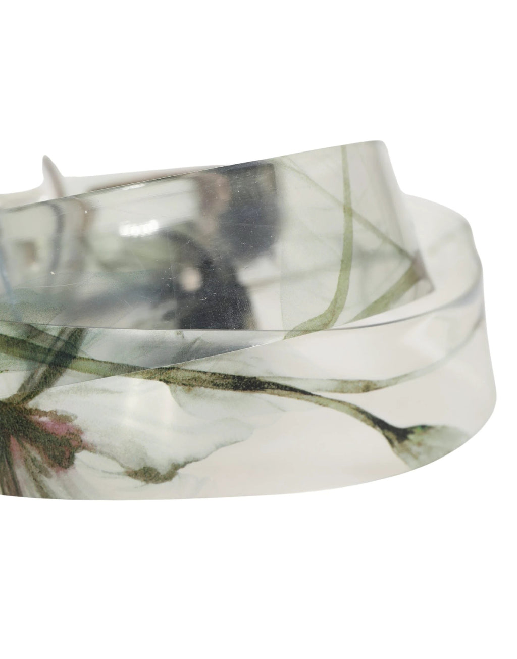 Dolce & Gabbana Men White Floral PVC Silver Metal Buckle Belt