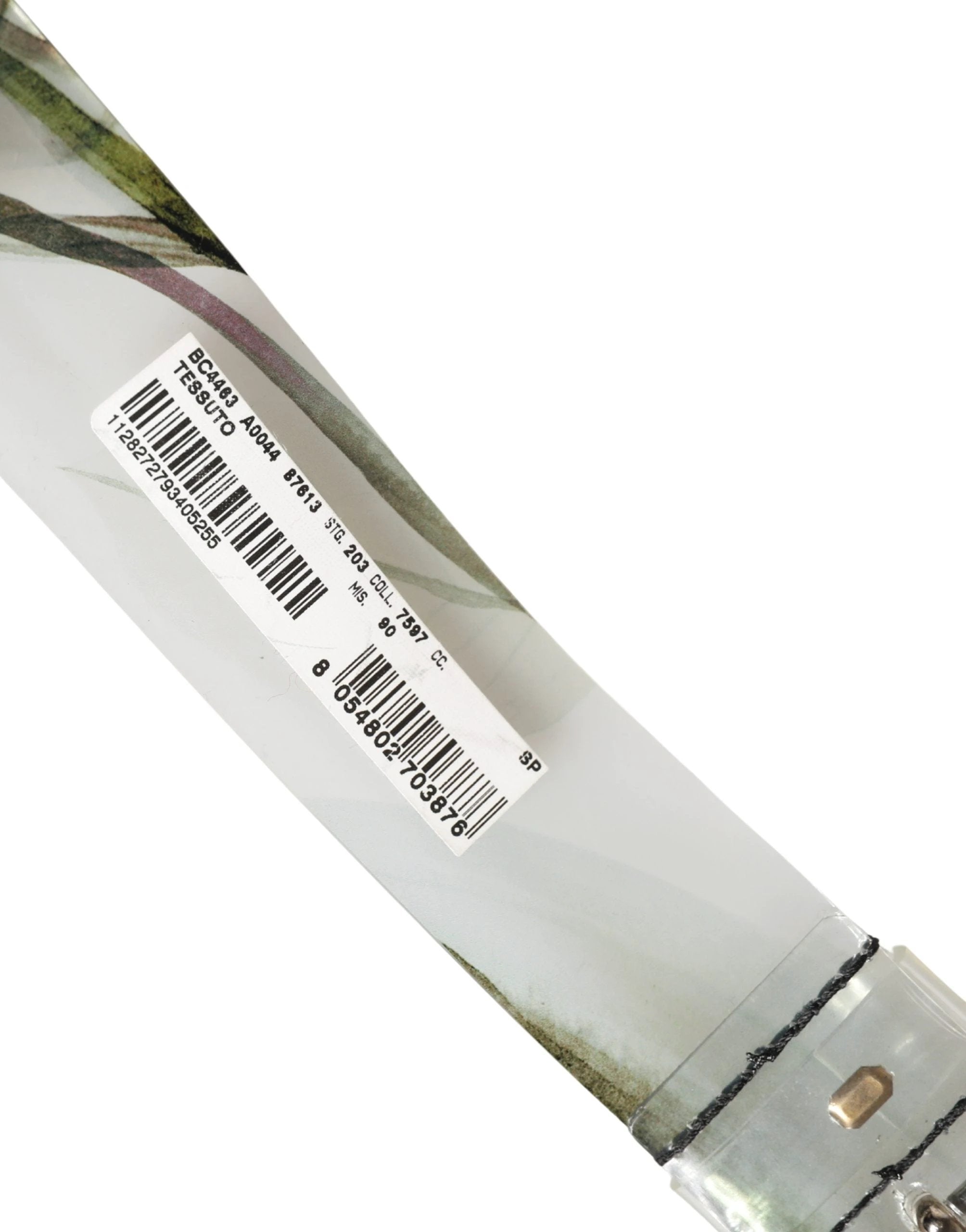 Dolce & Gabbana Men White Floral PVC Silver Metal Buckle Belt