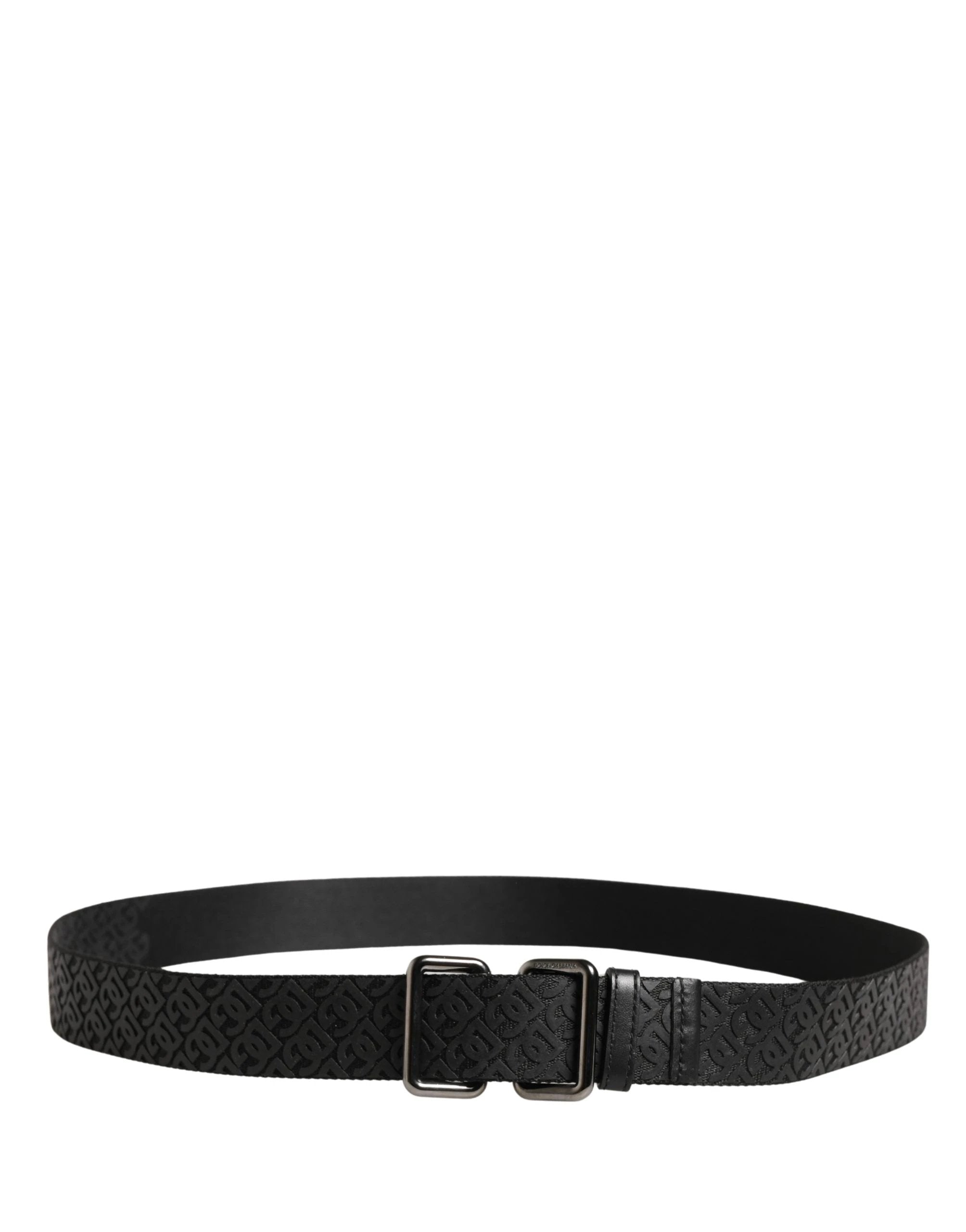 Ceinture Dolce &amp; Gabbana pour homme, noire, en polyester avec logo DG et boucle en métal