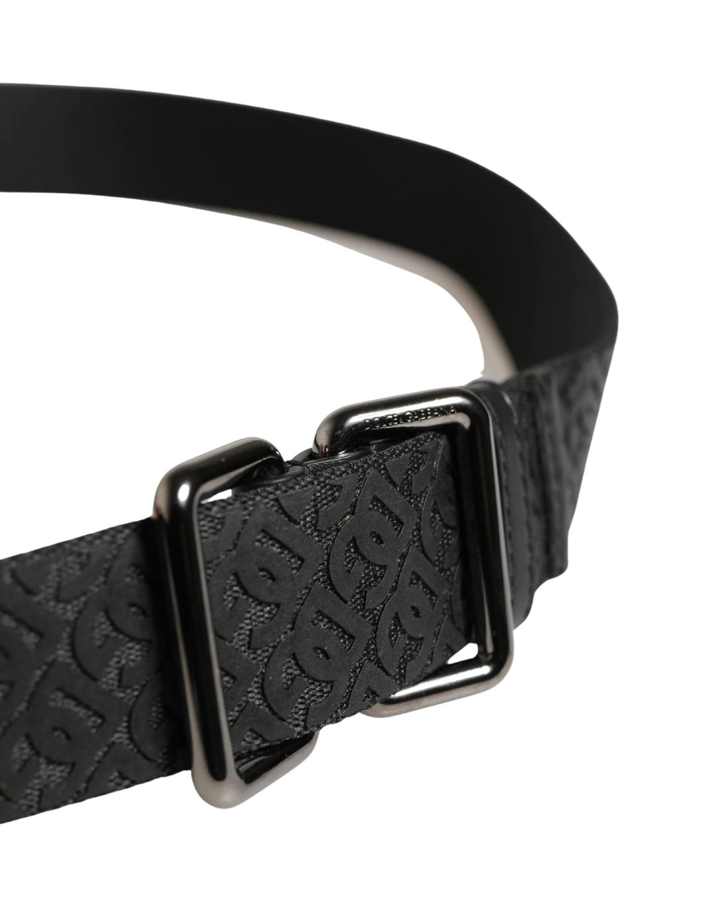 Ceinture Dolce &amp; Gabbana pour homme, noire, en polyester avec logo DG et boucle en métal
