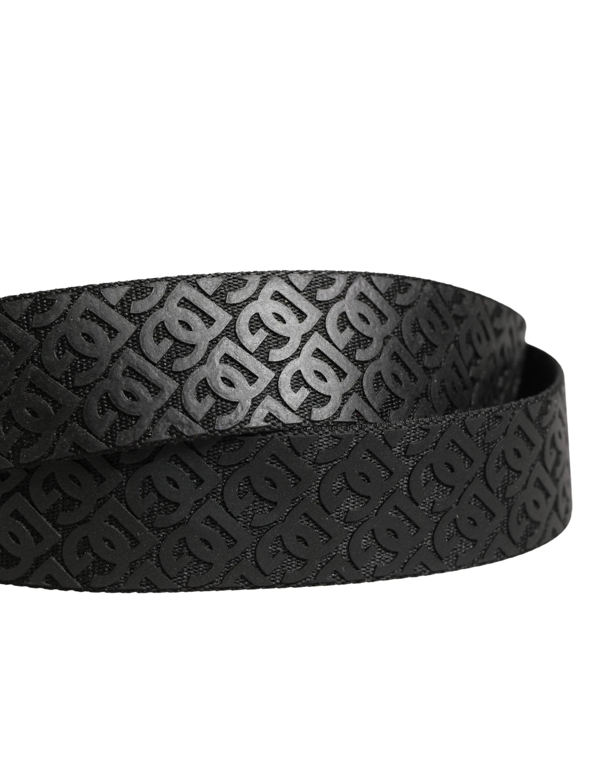 Ceinture Dolce &amp; Gabbana pour homme, noire, en polyester avec logo DG et boucle en métal