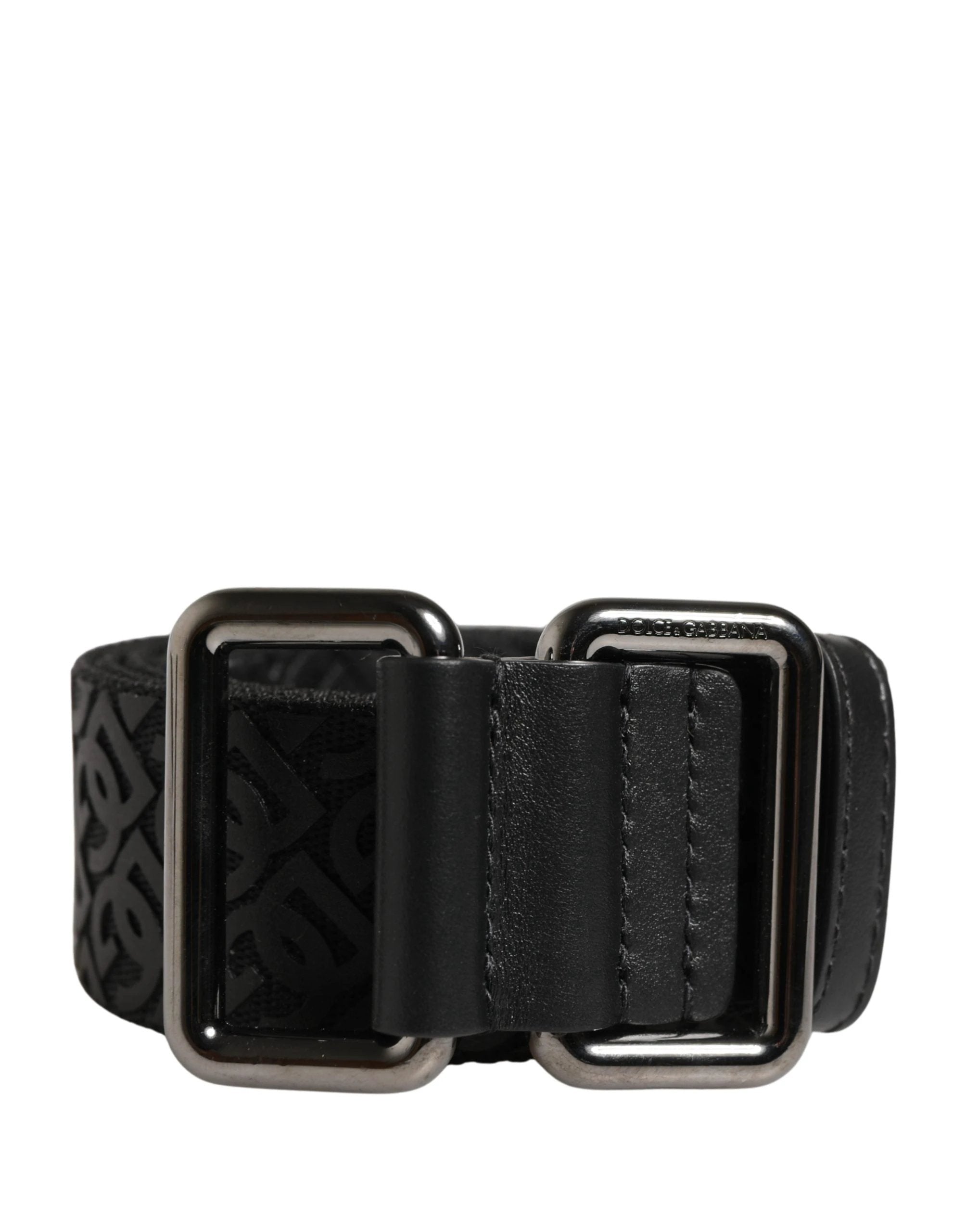Ceinture Dolce &amp; Gabbana pour homme, noire, en polyester avec logo DG et boucle en métal