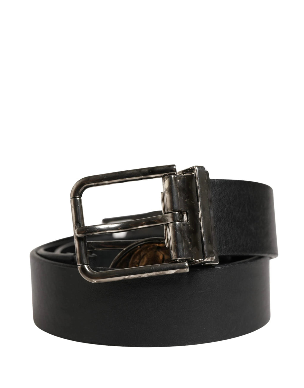 Ceinture Dolce &amp; Gabbana pour homme, en cuir noir classique avec boucle en métal