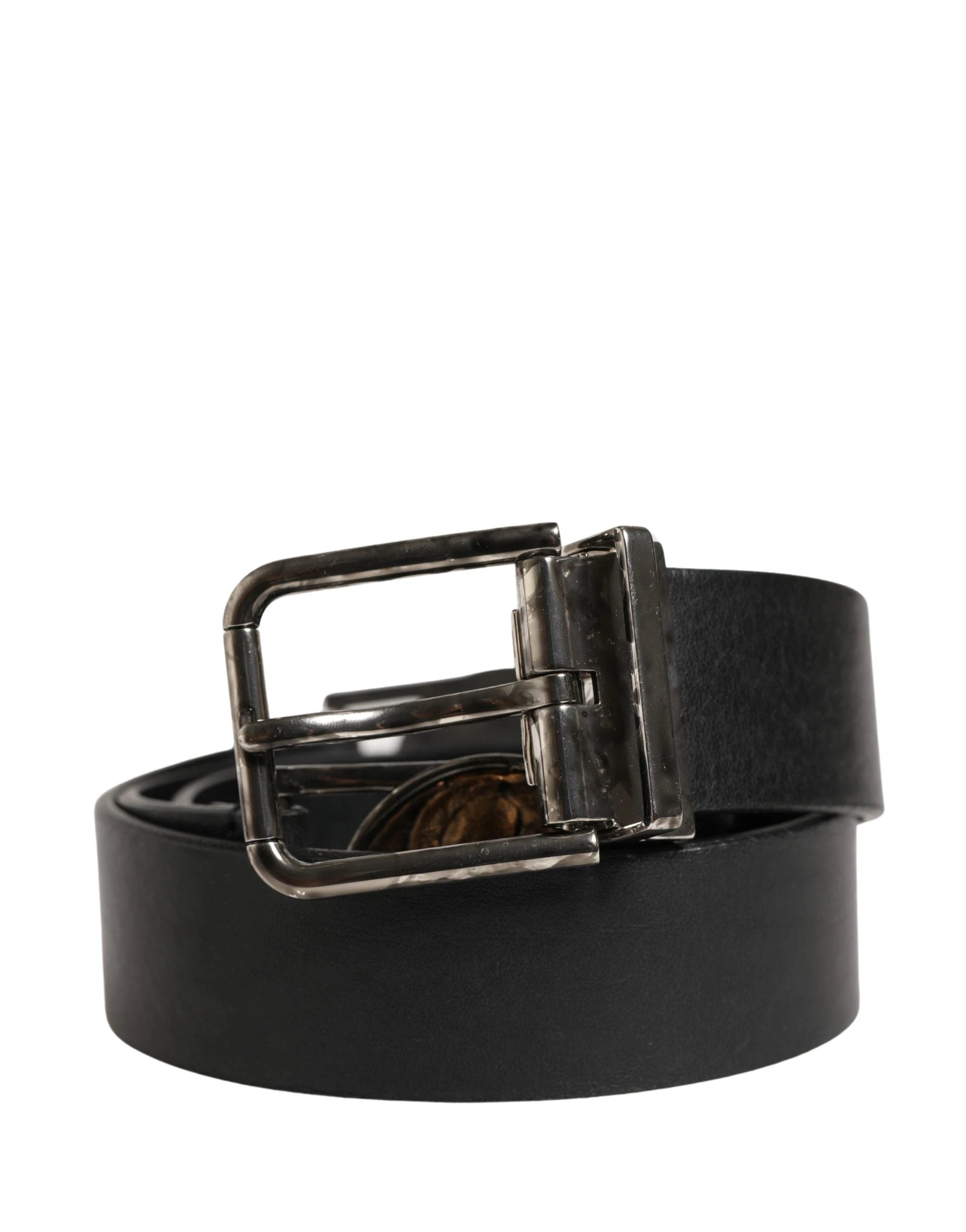 Ceinture Dolce &amp; Gabbana pour homme, en cuir noir classique avec boucle en métal
