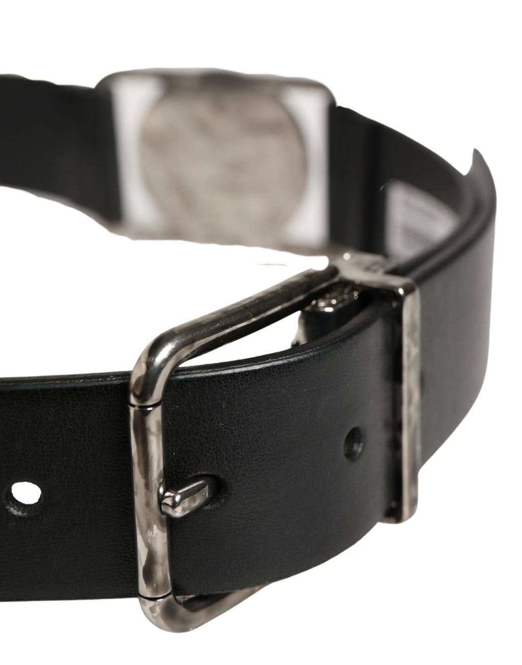 Ceinture Dolce &amp; Gabbana pour homme, en cuir noir classique avec boucle en métal