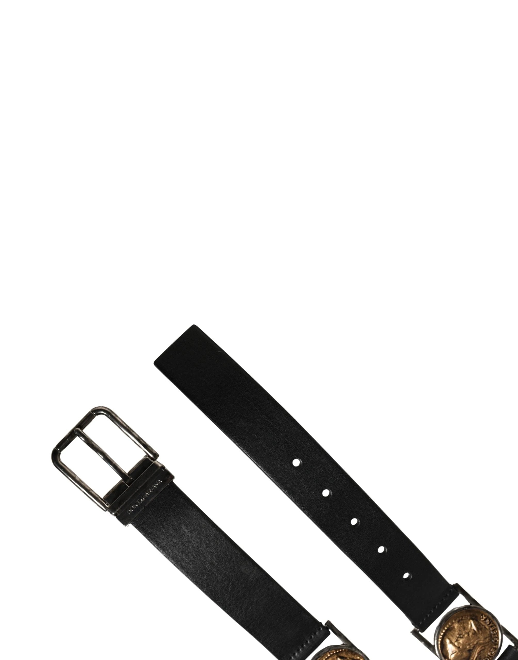 Ceinture Dolce &amp; Gabbana pour homme, en cuir noir classique avec boucle en métal
