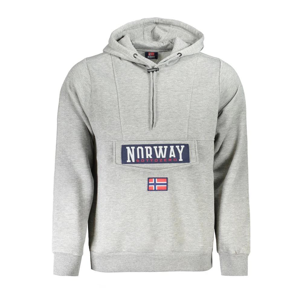 Norway 1963 Grigio Cotton Male Sweatshirt with Hood