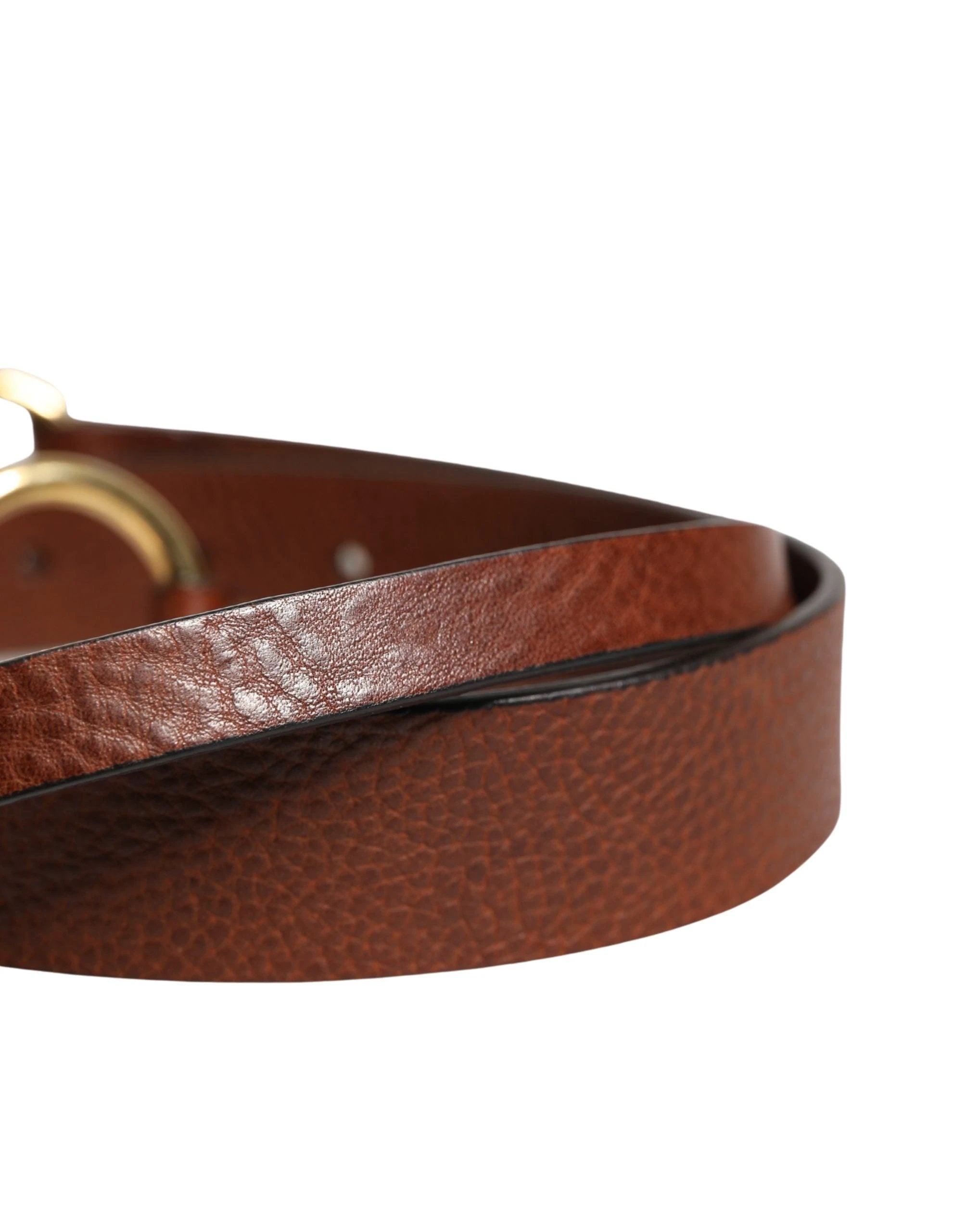 Ceinture Dolce &amp; Gabbana pour homme, en cuir marron classique avec boucle en métal