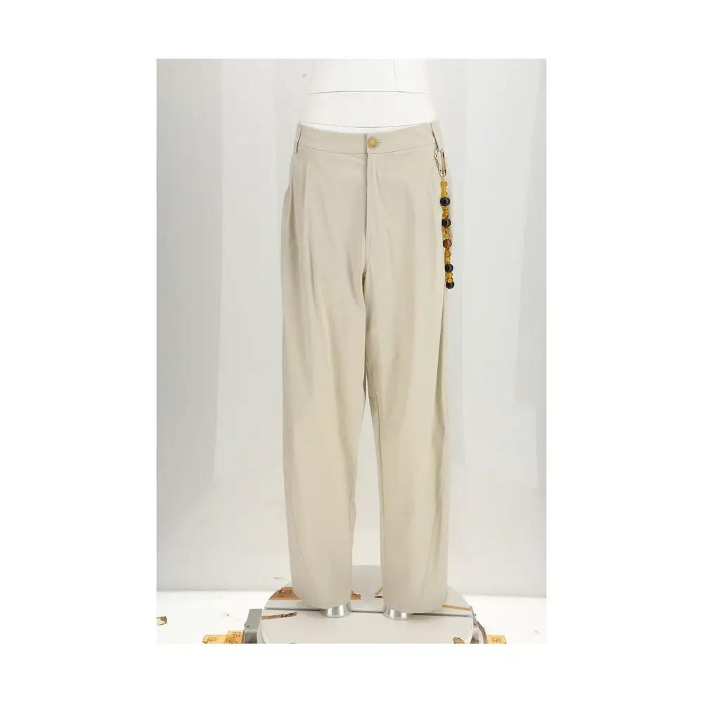 Darkpark Beige Cotton Casual Pants