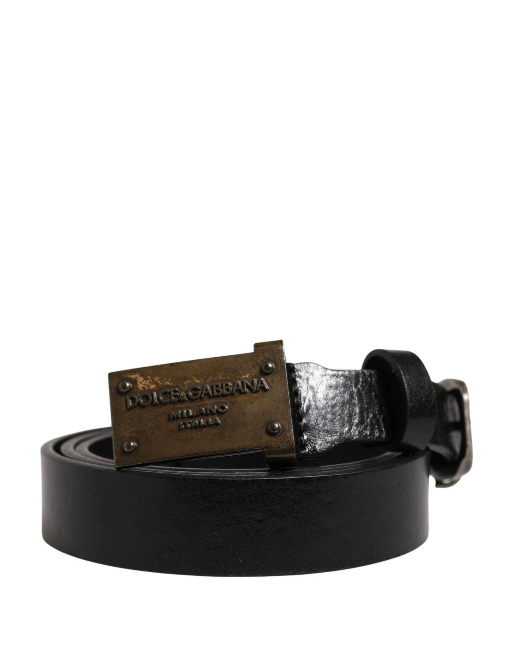 Ceinture Dolce &amp; Gabbana pour homme, en cuir noir classique avec boucle logo.