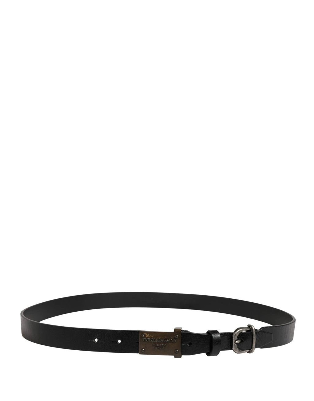 Ceinture Dolce &amp; Gabbana pour homme, en cuir noir classique avec boucle logo.