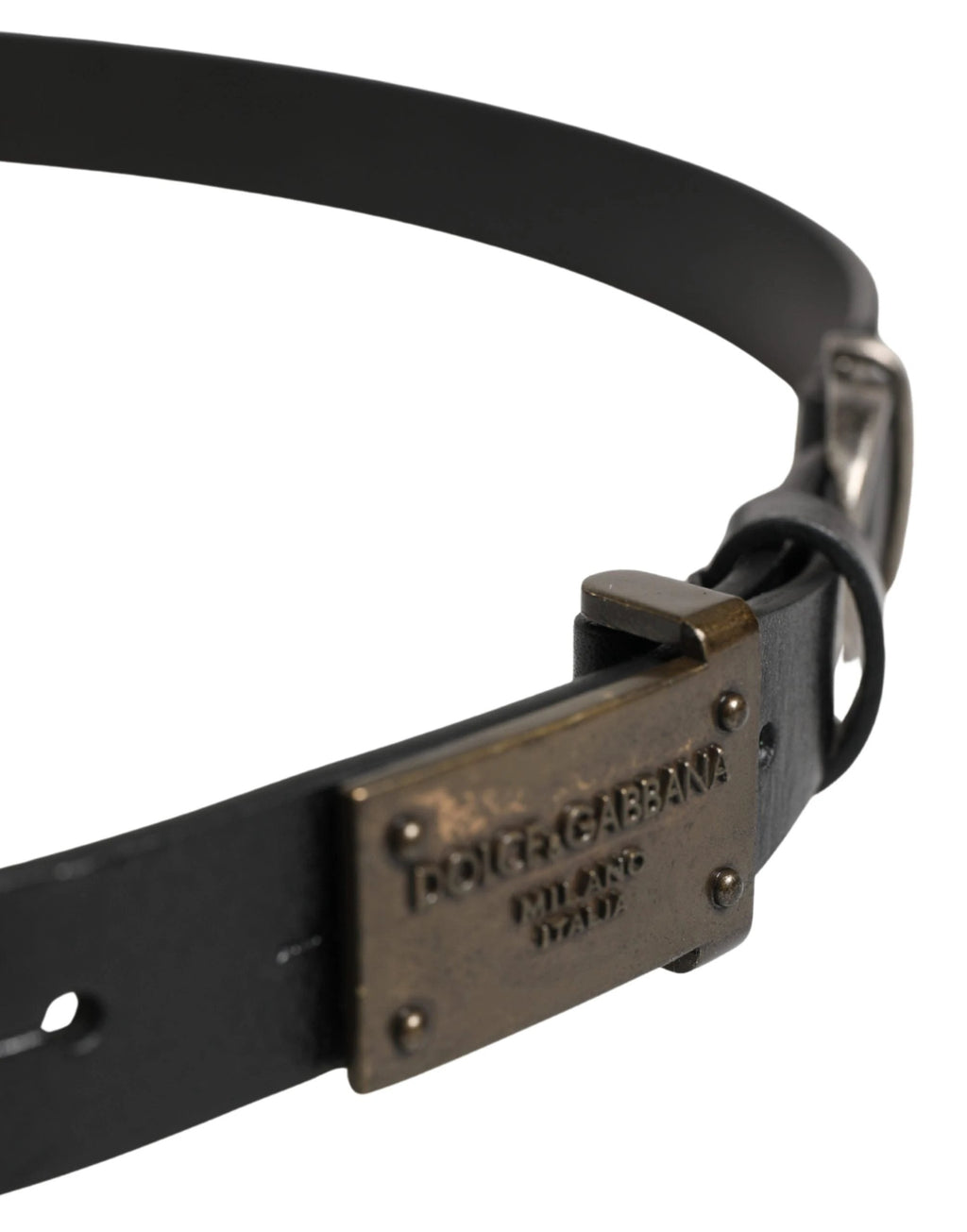 Ceinture Dolce &amp; Gabbana pour homme, en cuir noir classique avec boucle logo.