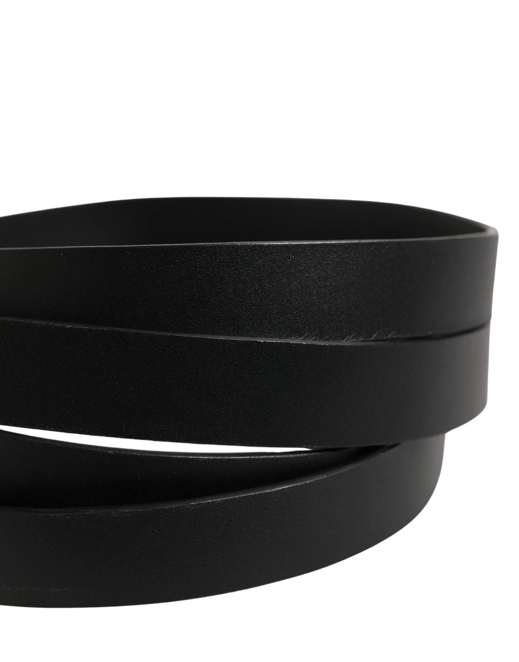 Ceinture Dolce &amp; Gabbana en cuir noir à double sangle et boucle argentée