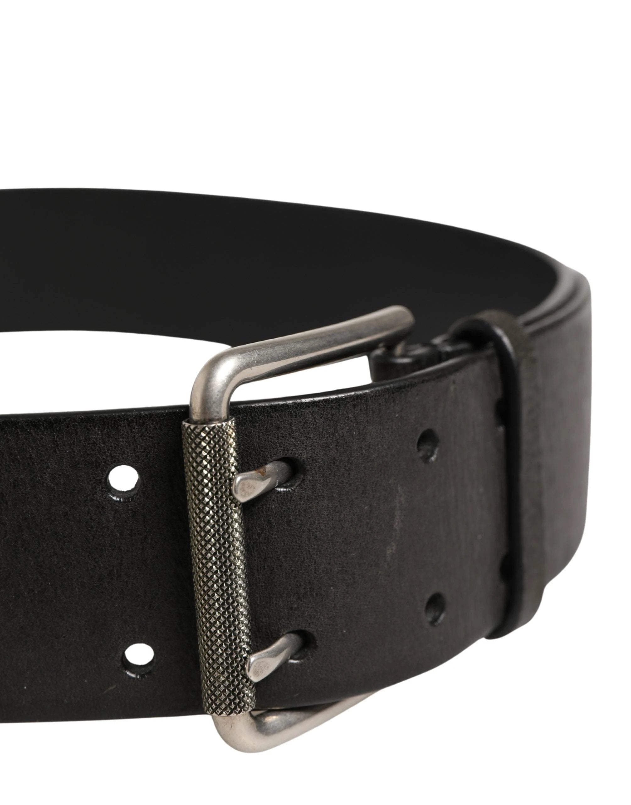 Ceinture Dolce &amp; Gabbana pour homme, en cuir noir classique avec boucle en métal