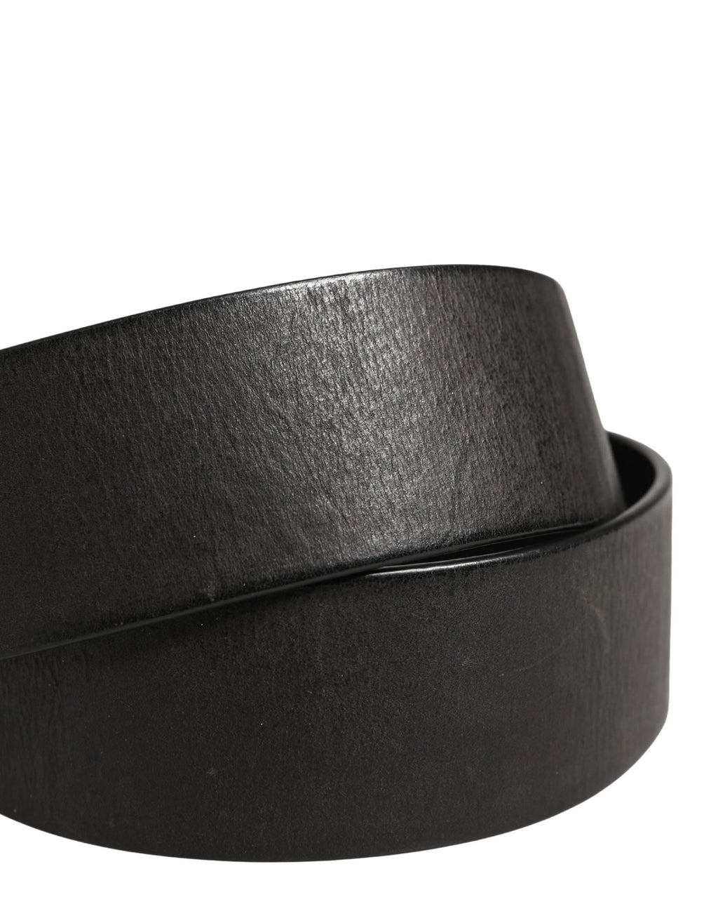 Dolce & Gabbana Men Black Classic Leather Metal Buckle Belt