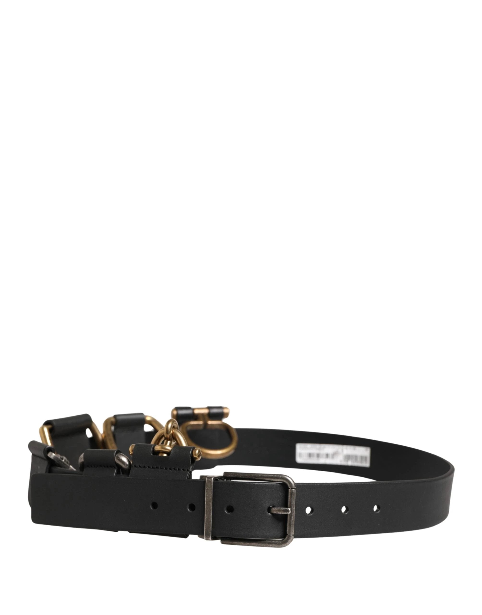 Ceinture Dolce &amp; Gabbana pour homme, en cuir noir classique avec boucle en métal
