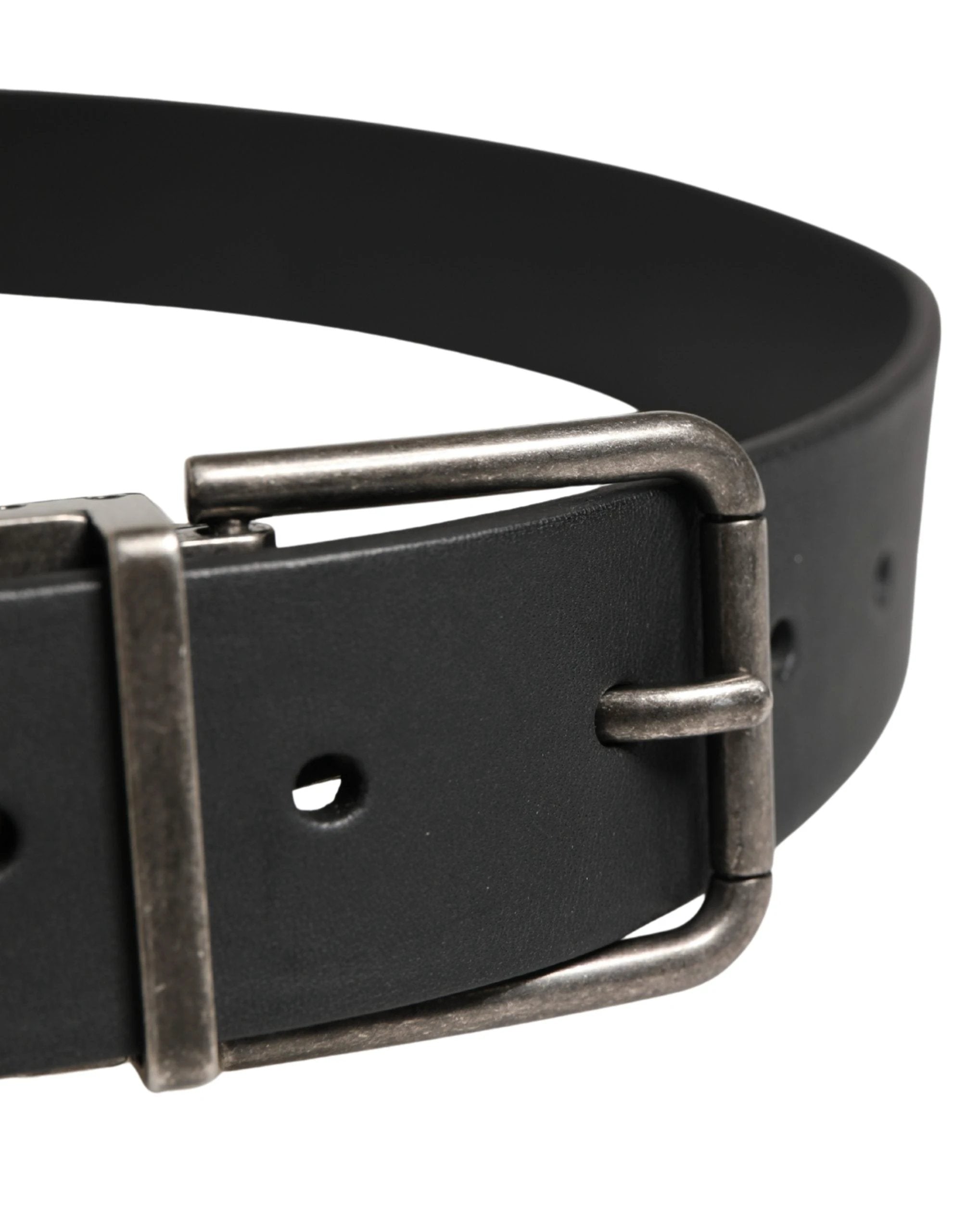 Ceinture Dolce &amp; Gabbana pour homme, en cuir noir classique avec boucle en métal