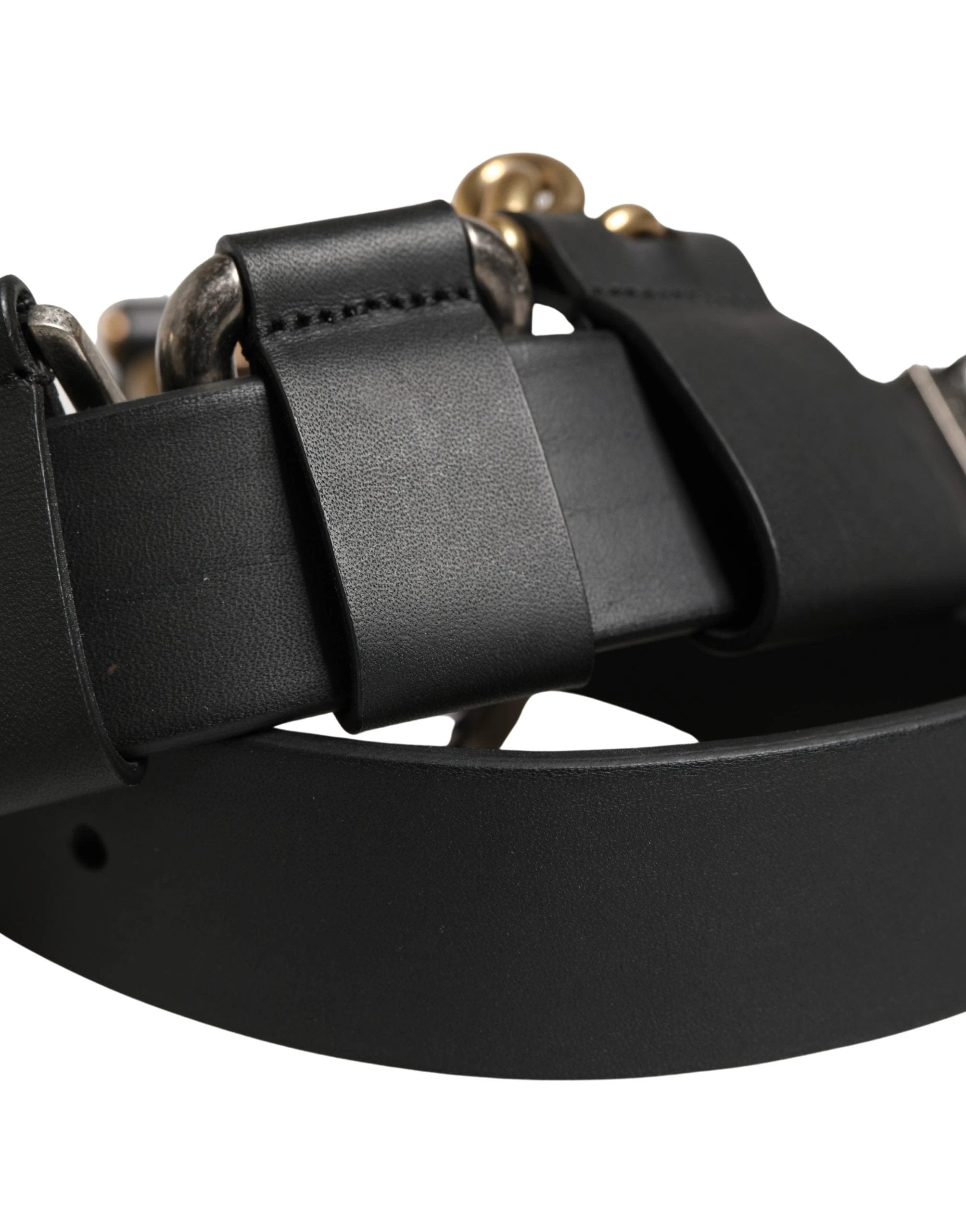 Ceinture Dolce &amp; Gabbana pour homme, en cuir noir classique avec boucle en métal