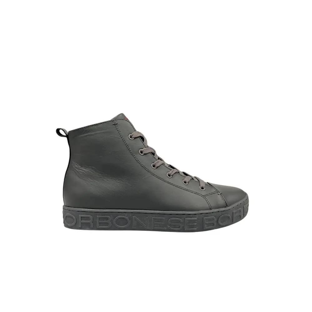 Baskets homme en cuir véritable gris bourbonais