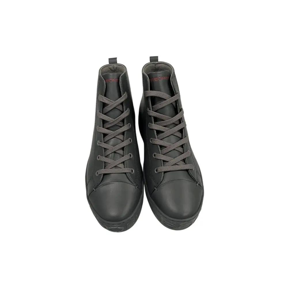 Baskets homme en cuir véritable gris bourbonais