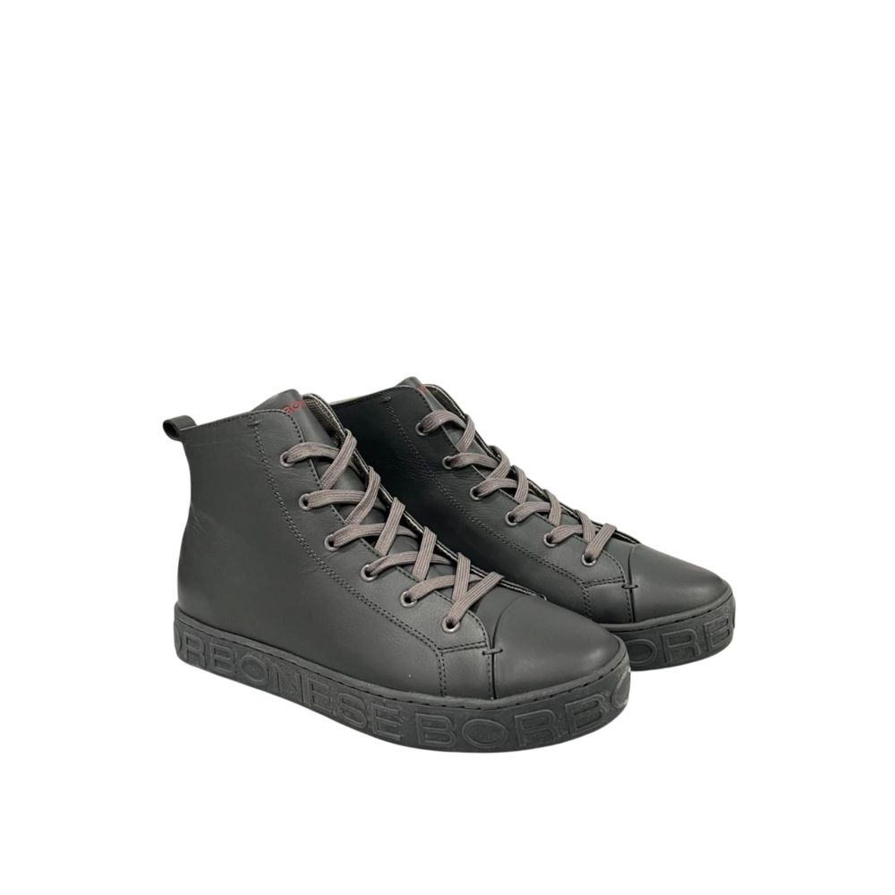 Baskets homme en cuir véritable gris bourbonais