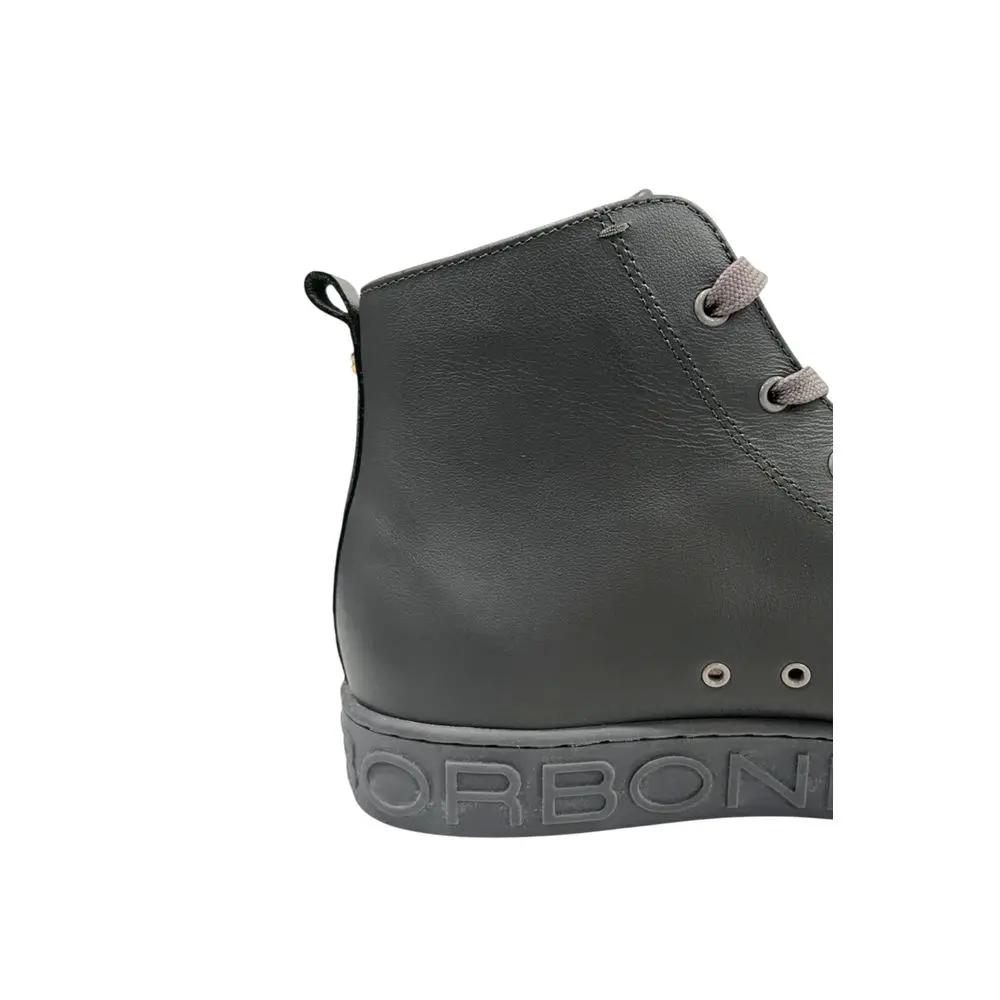 Baskets homme en cuir véritable gris bourbonais