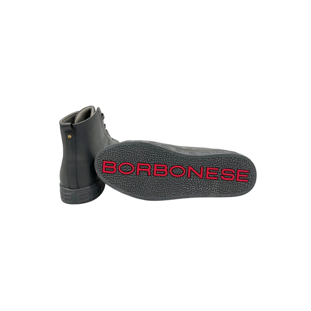 Baskets homme en cuir véritable gris bourbonais