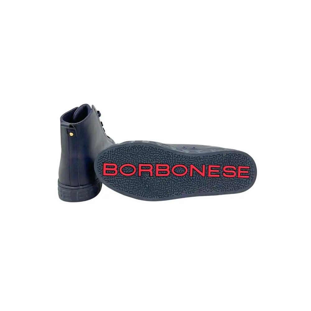 Baskets homme en cuir véritable bleu bourguignon