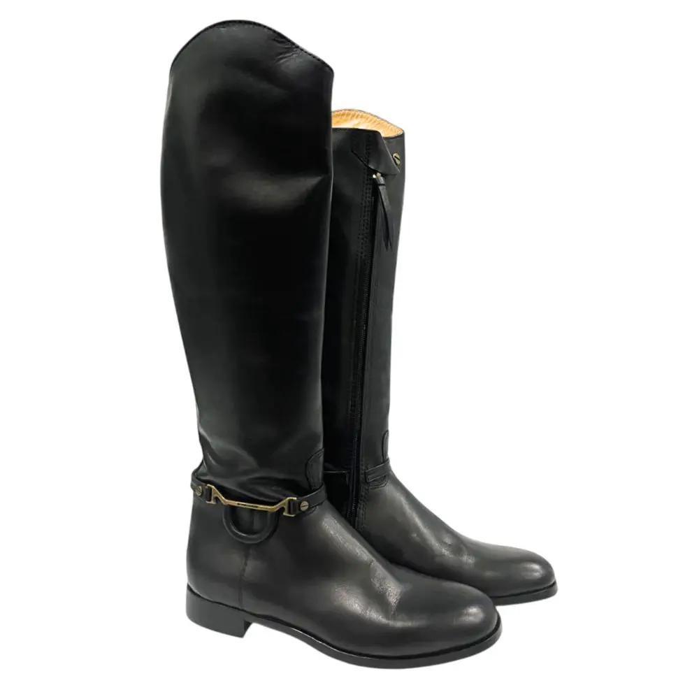 Bottes Borbonese en cuir noir pour femmes