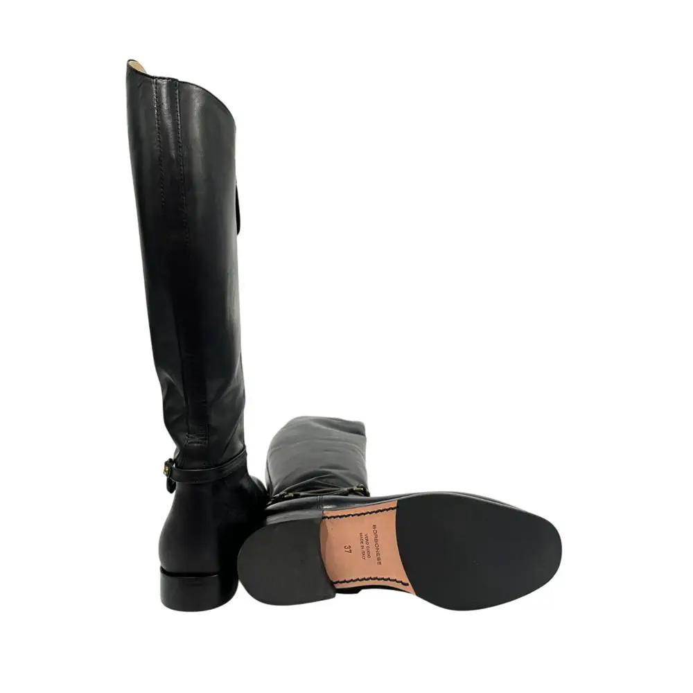 Bottes Borbonese en cuir noir pour femmes