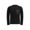 Sweat-shirt en laine polaire noire Prada
