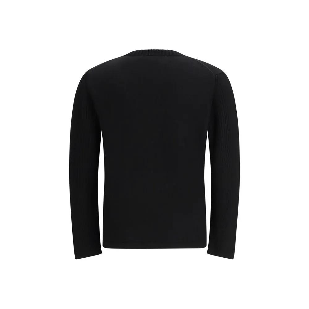 Sweat-shirt en laine polaire noire Prada