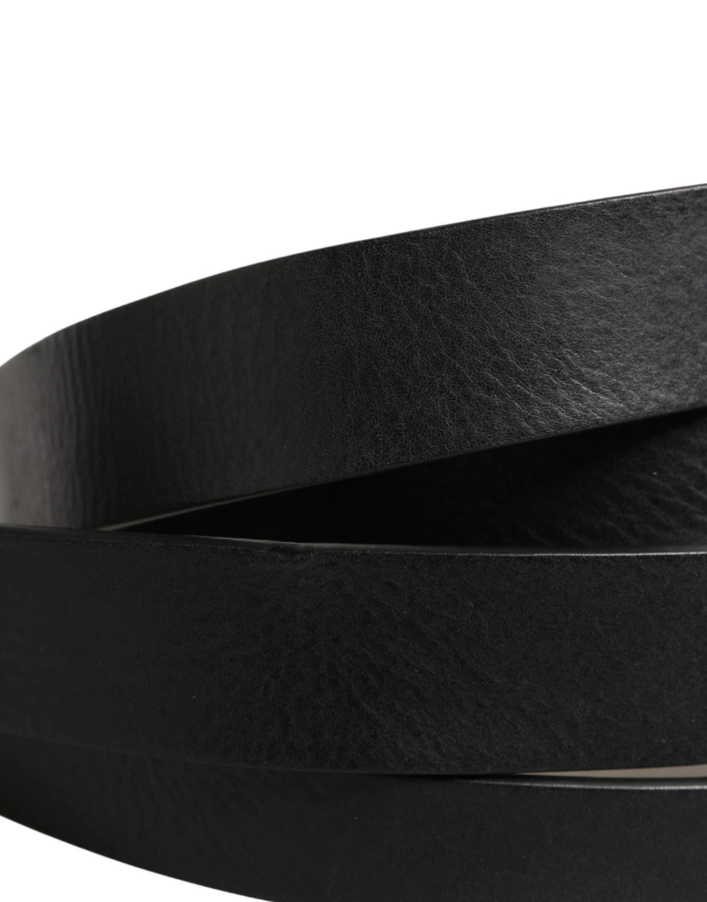 Ceinture Dolce &amp; Gabbana en cuir noir à double sangle et boucle argentée
