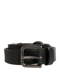 Ceinture Dolce &amp; Gabbana pour homme en cuir de veau noir avec boucle en métal