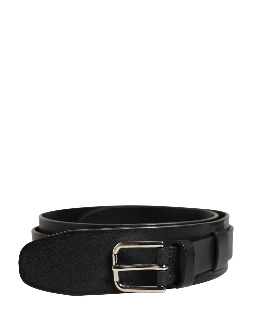 Dolce & Gabbana Men Black Classic Leather Metal Buckle Belt