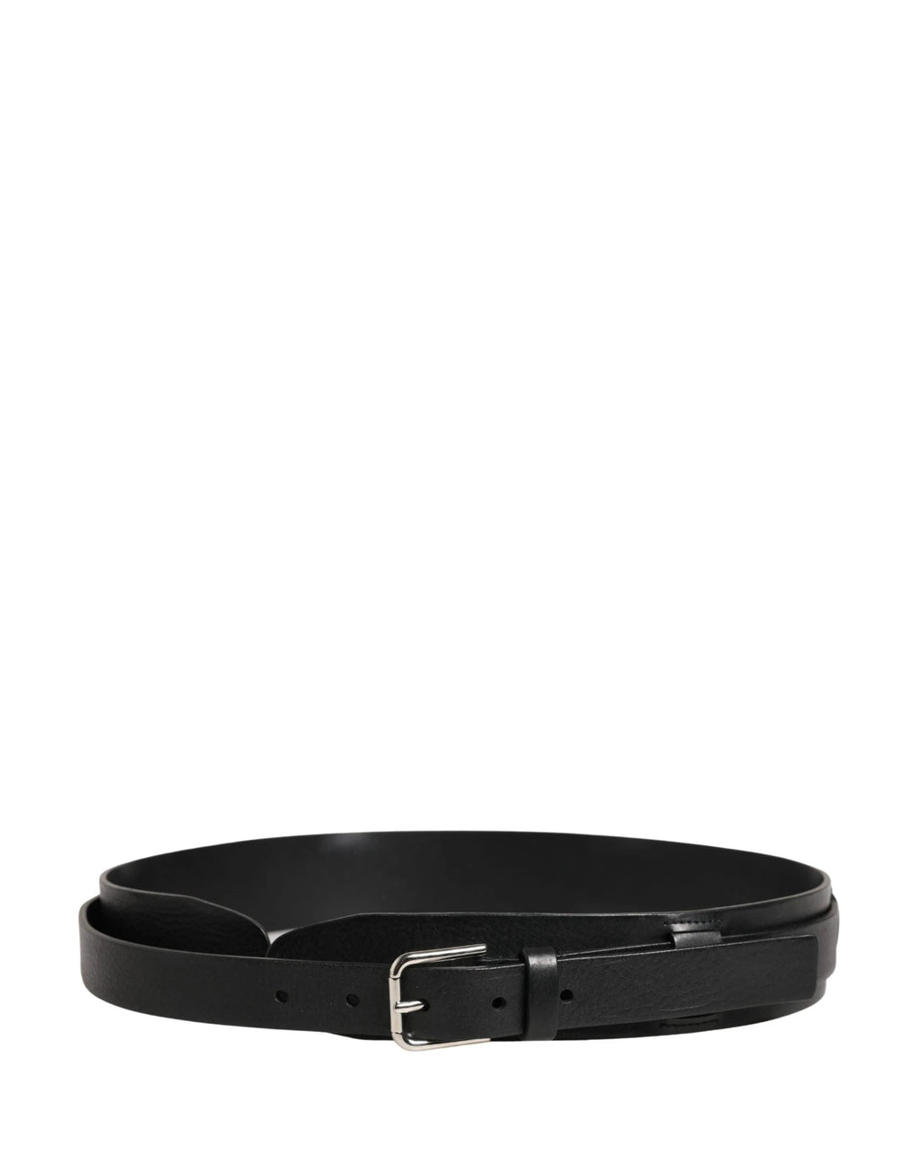 Dolce & Gabbana Men Black Classic Leather Metal Buckle Belt