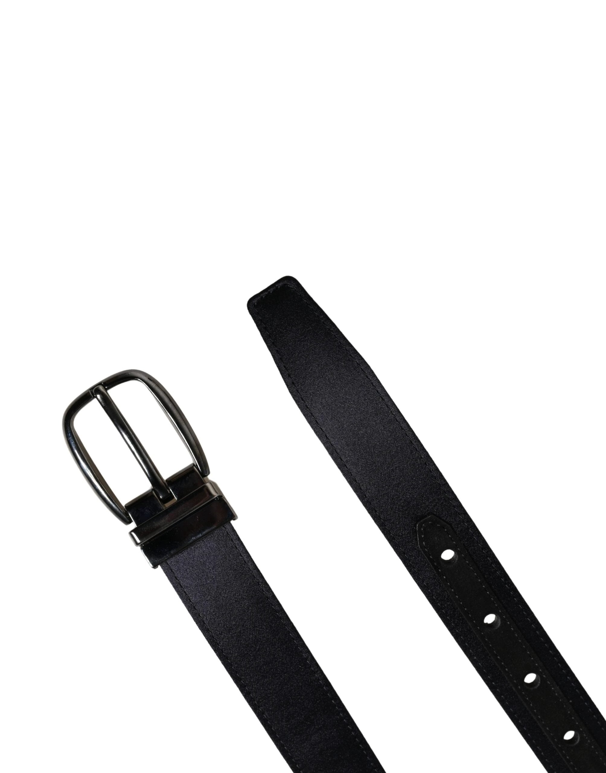 Dolce & Gabbana Men Black Classic Viscose Metal Buckle Belt