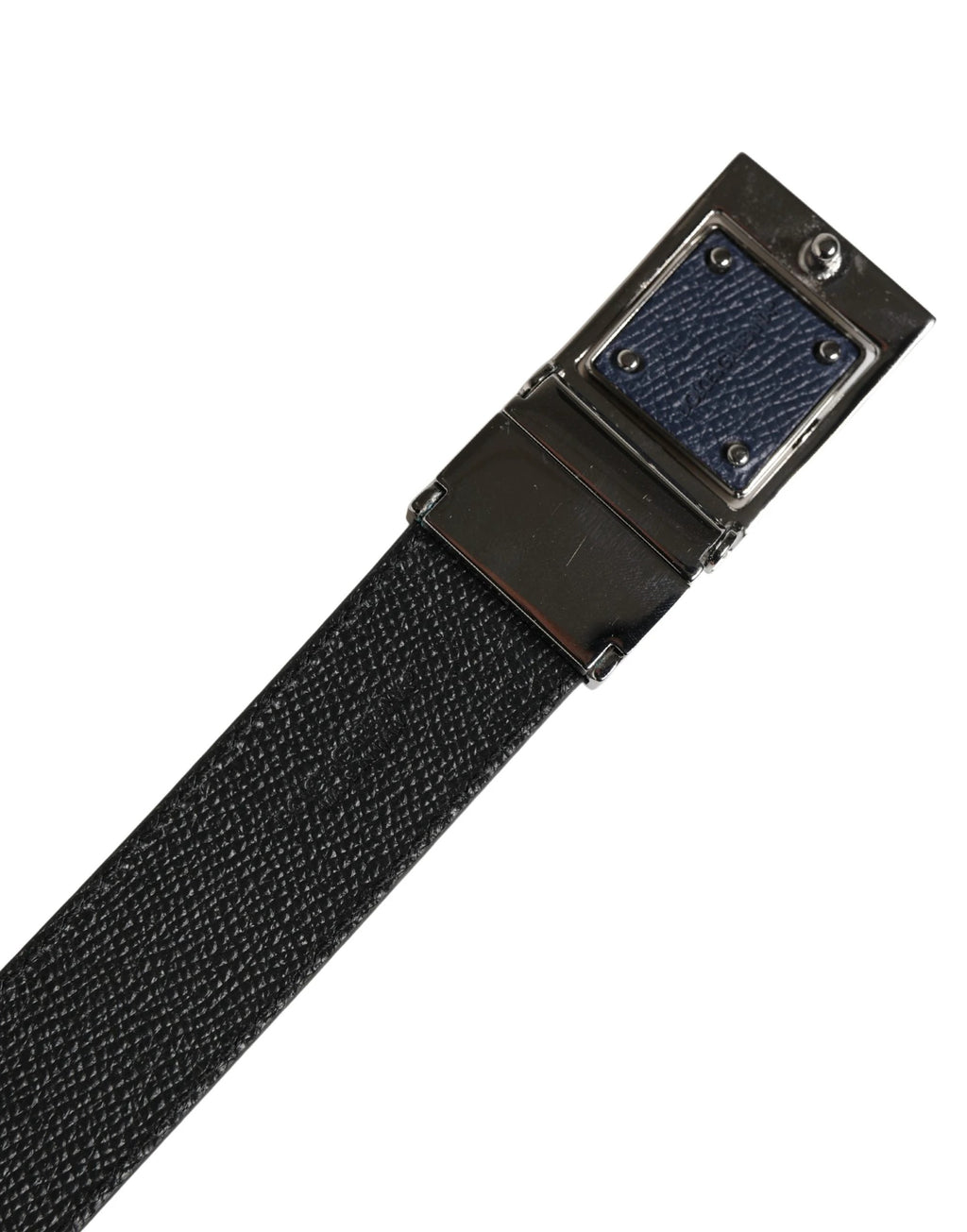 Dolce & Gabbana Men Blue Calfskin Leather Square Buckle Belt