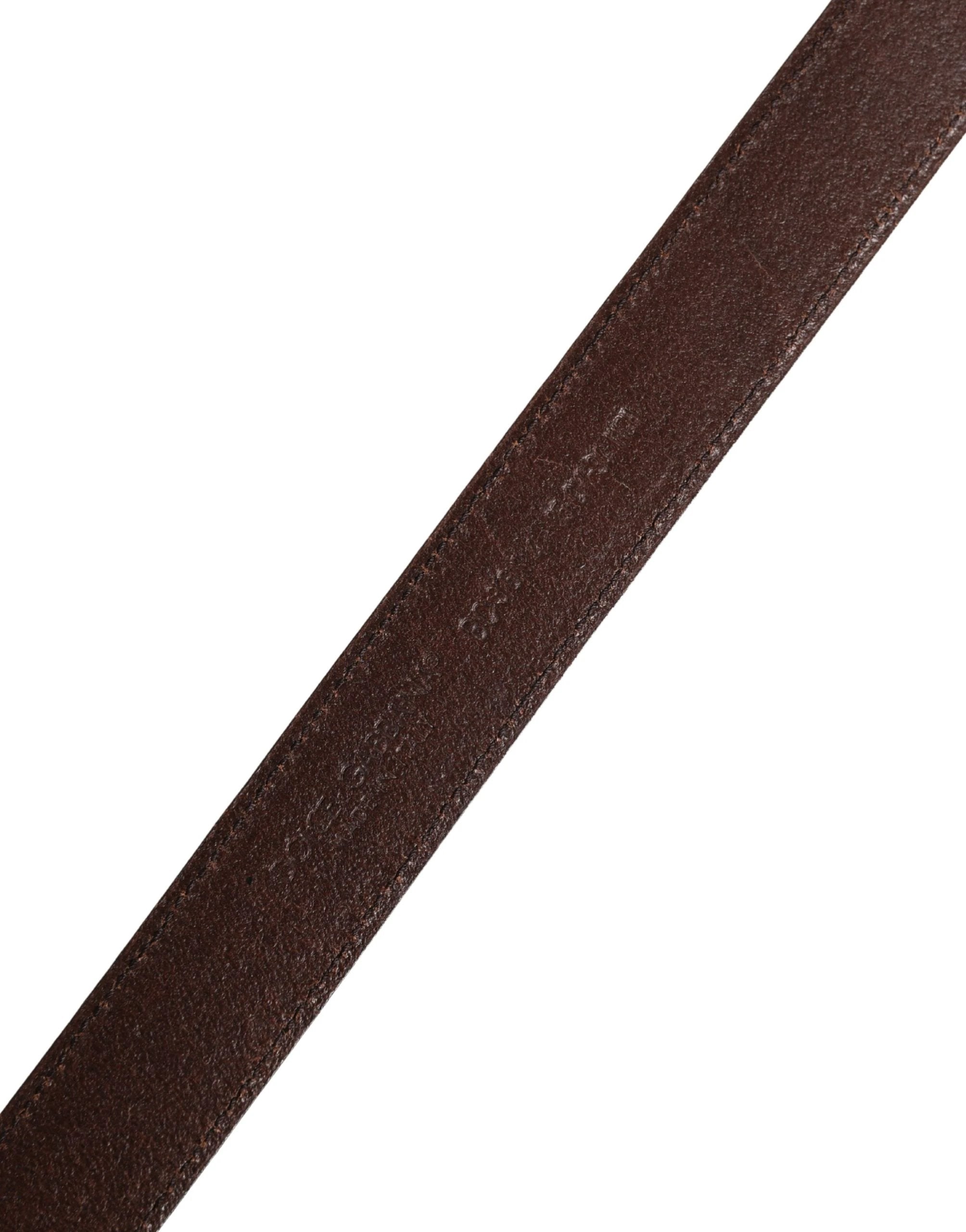 Dolce & Gabbana Men Brown Classic Leather Metal Buckle Belt