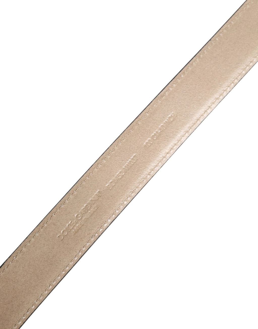 Dolce & Gabbana Men Beige Woven Leather Metal Buckle Belt