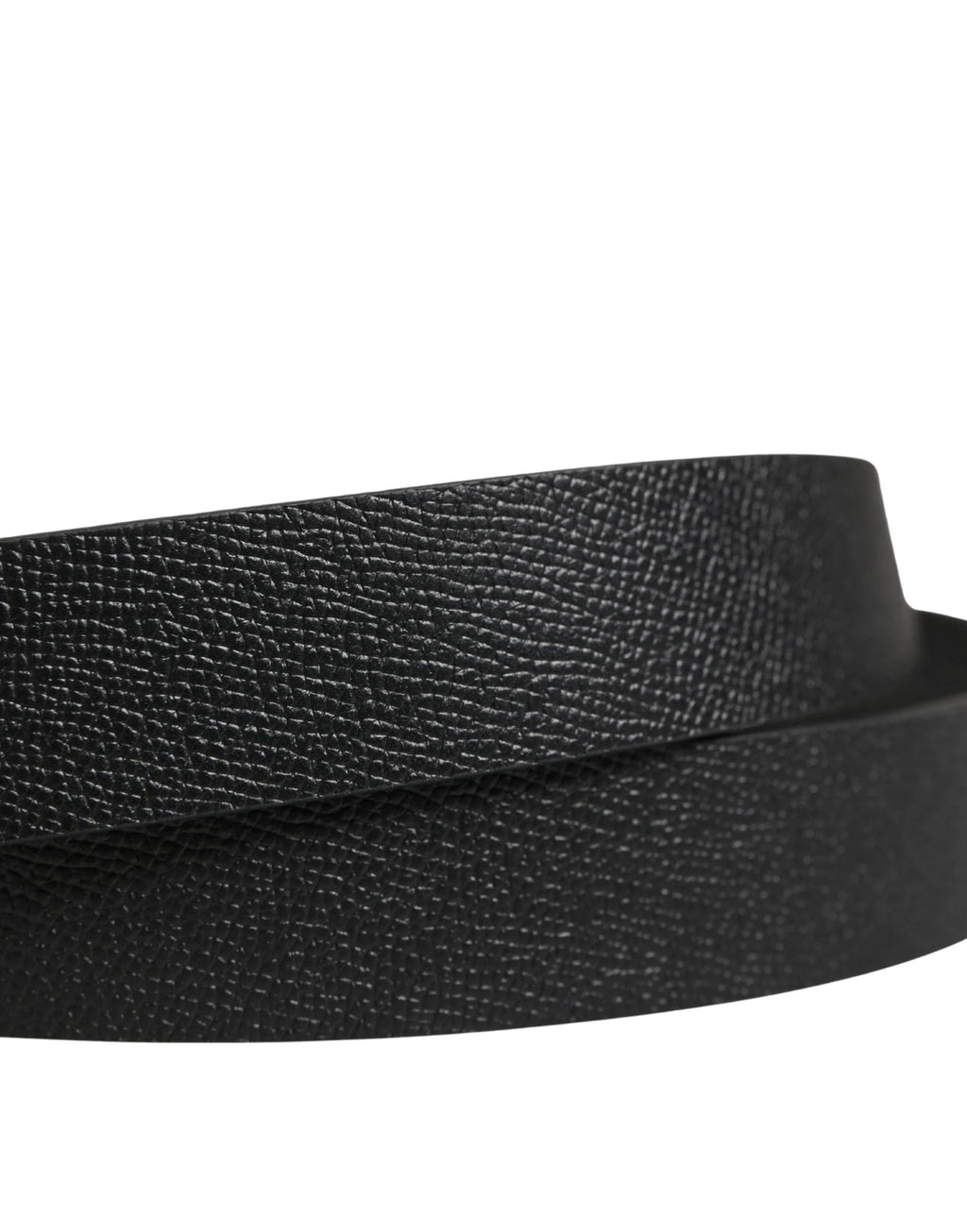 Dolce & Gabbana Men Black Calf Leather Metal Buckle Belt