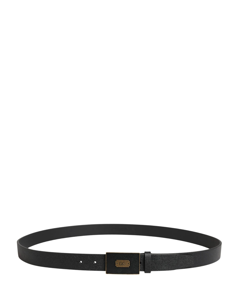Ceinture Dolce &amp; Gabbana pour homme, en cuir noir classique avec boucle logo.