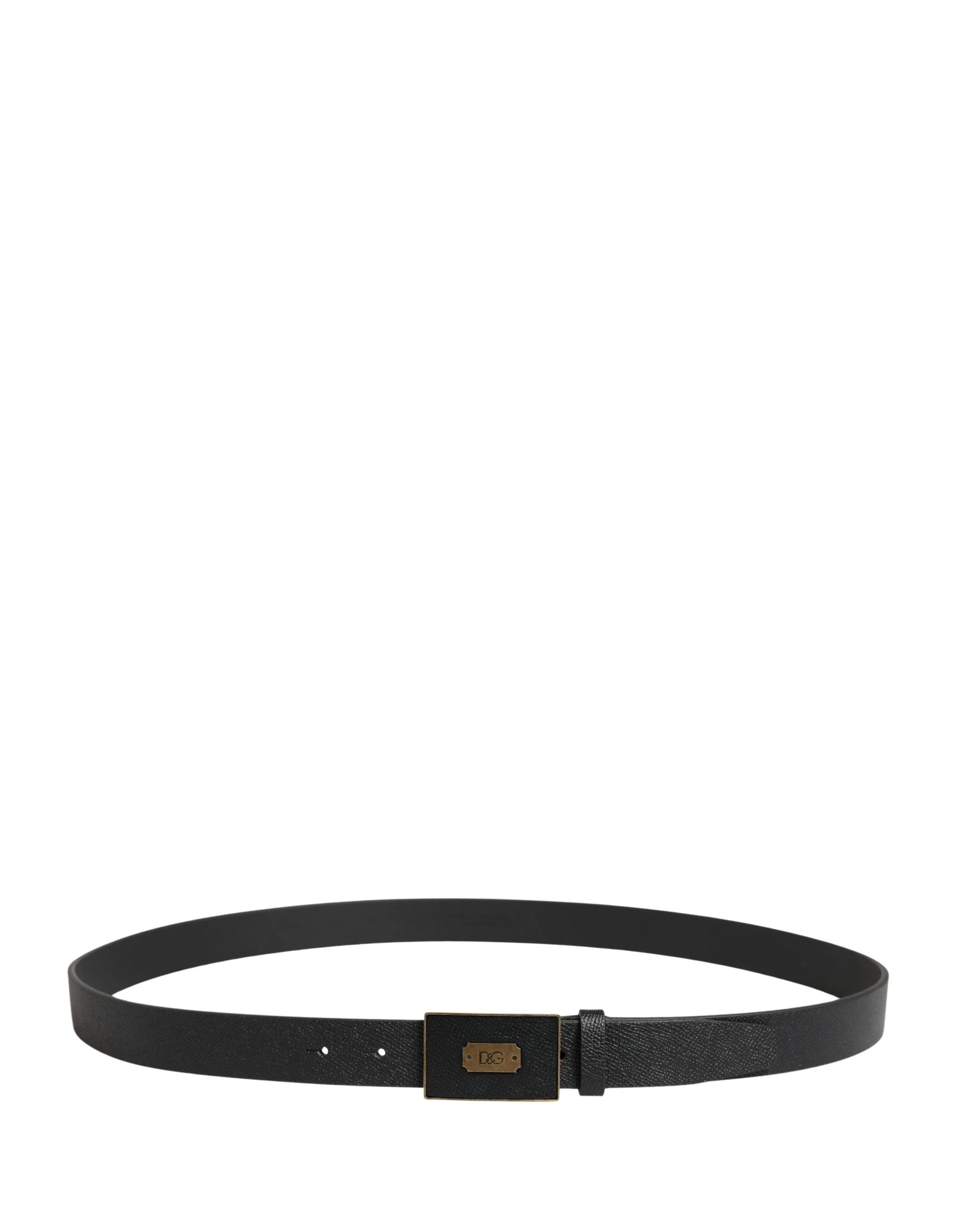 Ceinture Dolce &amp; Gabbana pour homme, en cuir noir classique avec boucle logo.