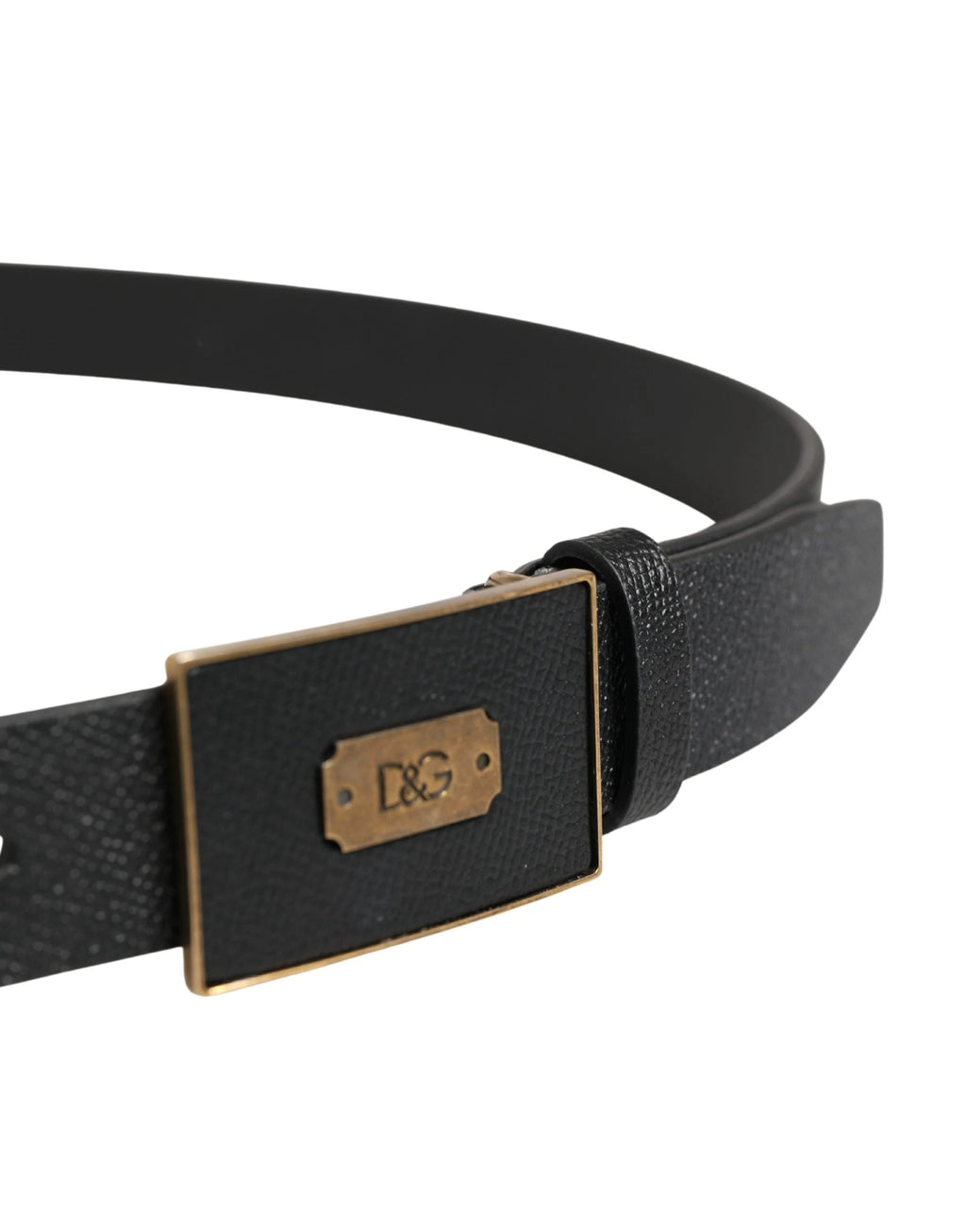 Ceinture Dolce &amp; Gabbana pour homme, en cuir noir classique avec boucle logo.