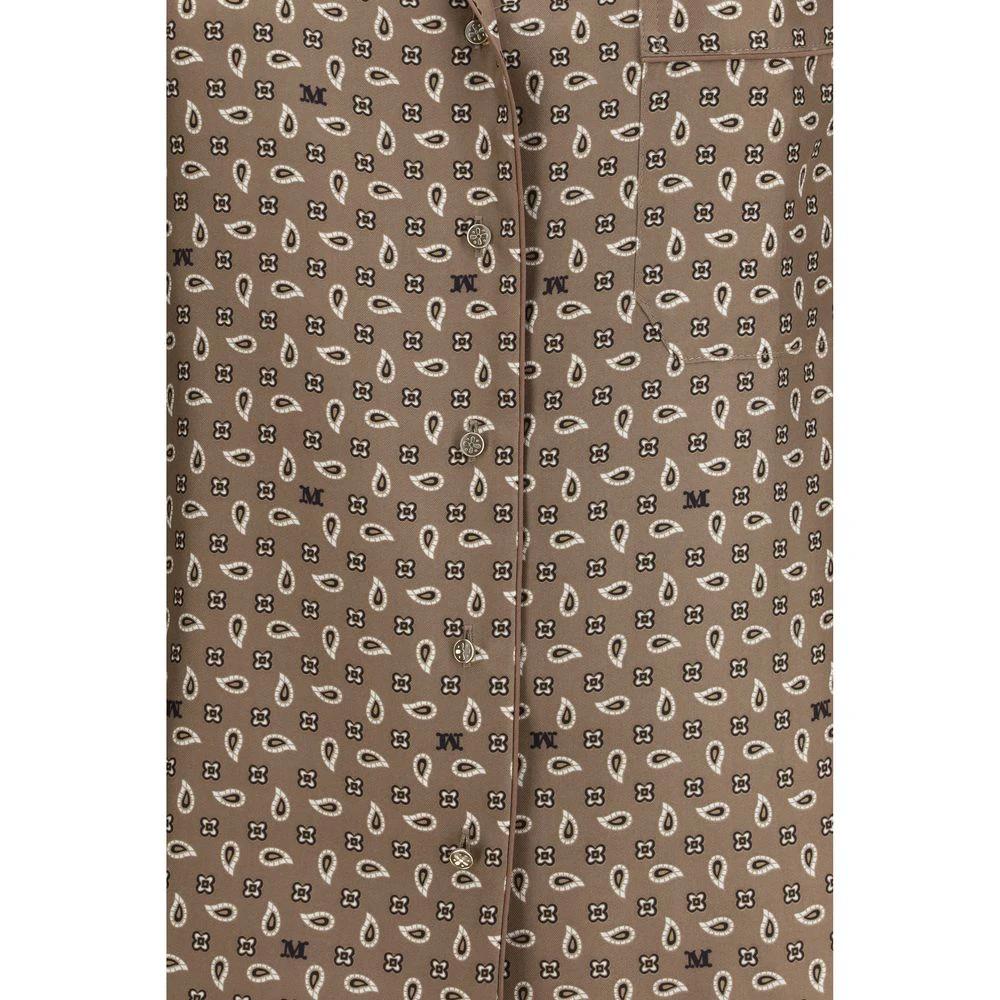 Chemise Max Mara marron à motif soie